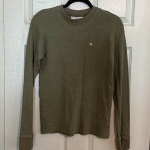 National Outfitters Men’s Olive Green waffle long sleeve pullover Medium